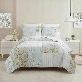A059522whnds Modern Heirloom Claire Multi-colored Cotton Full/queen 3-piece Quilt Set