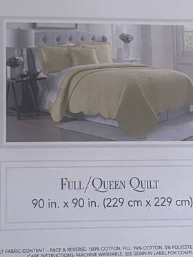 Modern. Southern. Home. 783048047229 Nwt Belk Scalloped Tiles Yellow Quilt Full/queen 90x90