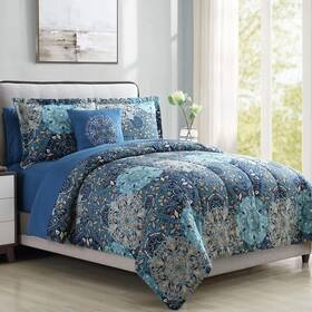 4bdstprtg-grd-ck Modern Threads 8-piece Printed Reversible Complete Bed Set Granada Cal King