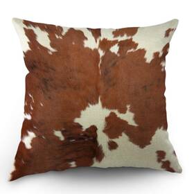 Soilmm-kwdi-160 Moslion Cowhide Pillows Decorative Throw Pillow Cover Case Farm Animal Brown