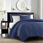 Mp13-1687 Madison Park Quebec Dusty Pale Navy Quilted King 675716644260