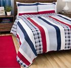 Mpn00317 Beachbonboutique Nautical Quilt Bedding Set Queen Red White 636047300317