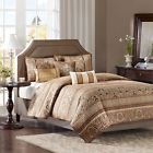 Mpn70942 Domestic King Bed Gold Brown Bronze Quilted Set 782597270942