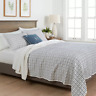 Na Threshold Embroidered Grid King Quilt In Blue 490601539014