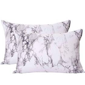 Nanko 611434177567 Marble Pillow Case/pillow Shams Queen Set Of 2 Microfiber Cases