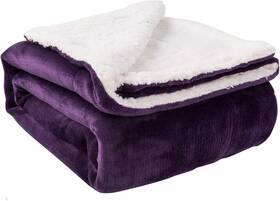 Yga6080pu Nanpiper Sherpa Blanket Twin Thick Warm For 60 Inch X80 Purple