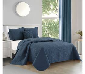 168792b10a0f81 Nanshing Jailen 4-piece Quilt Set With Pillow Navy Blue Queen