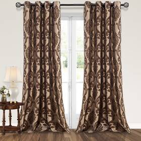 2p-smt303-br-52x108-2 Napearl Brown Damask Curtains-luxury Curtains For Living Room Jacquard Curta