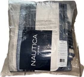 Nautica 883893730939 Ridgeport Denim Twin Cotton Quilt Set