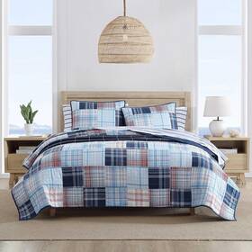 Nautica 883893861510 Stony Point Quilt Blue-full/queen