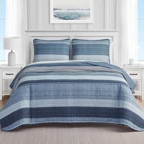 Ushsa91225592 Nautica Nautica- Twin Quilt Set Cotton Bedding Dorm Room Essentials Ridgeport Blue