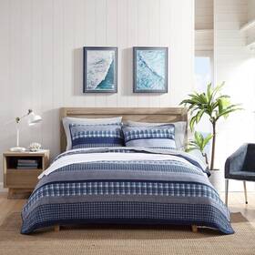 Ushsa91225603 Nautica Nautica- King Quilt Set Cotton Bedding Home Decor Addison Blue