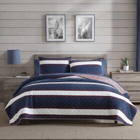 Ushsa91310636 Nautica - Twin Quilt Set Super Soft Reversible Bedding With Matching Sham S