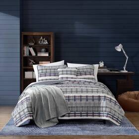 Ushsgt1261827 Nautica - Twin Quilt Set Cotton Reversible Bedding With Matching Sham S And
