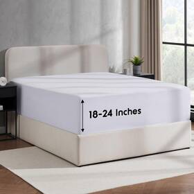 Nestl 724190880241 White Extra Deep Pocket Fitted Sheet Queen Hotel Luxury S