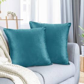 Nb-trcvr-2-26-teal Nestl Throw Euro Pillow Covers Cozy Velvet Decorative 26 X