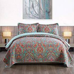 Newlake 712109419262 Cotton Bedspread Quilt Sets-reversible Patchwork Coverlet Set European Gorge