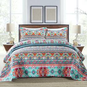 Newlake 712109419712 Cotton Bedspread Quilt Setsreversible Patchwork Coverlet Set Boundless Universe