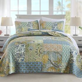 Newlake 712109419767 Bedspread Quilt Set Reversible Cotton Patchwork Bohemian Lightweight