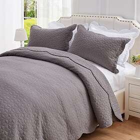 Nexhome 750848187882 Queen Quilt Set Ruffles Lightweight Bedspreads Soft Microfiber Reversible Qui