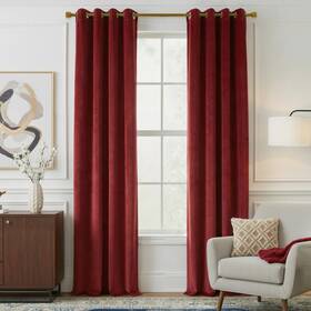Nicetown 724849854791 Red Velvet Curtains And Drapes For Living Room Media Movie Theater Ro