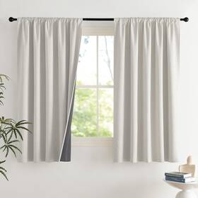 Ntuscrpp66sd2-4263c81 Nicetown 2 Panels Snowbound Vintage Faux Linen 100% Blackout Curtains 42 X 6