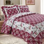 Nl-qc-luanhuacong-queen Newlake Piece Printed Quilt Bedspread Coverlet Set Country Garden Style