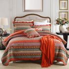 Nl-qc-xiangcunfugu-red-king Newlake Striped Cotton Bedspread Patchwork Quilt Bedding Set 712217642958