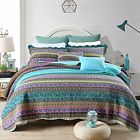 Nlqcfugublue6886twin Striped Jacquard Style Cotton Patchwork Bedspread Quilt Sets Twin Size