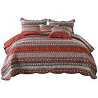Nlqcfugured5setqueen Quilt Sets Striped Classical Cotton Bedspread Queen Size