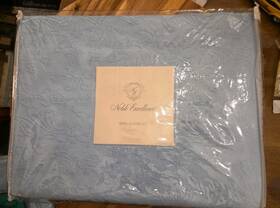 Noble Excellence 606942655515 Beautiful Vintage Paisley Garden King Coverlet Light Blue New