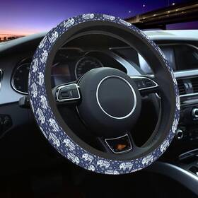 Swc1074 Nomedogyim Elephant Car Steering Wheel Cover Ethnic Indian Background In Retro Colors St