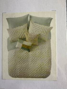 Rn58665 Nordstrom Rack Queen Bed Cover 100% Cotton Textured Soft Blue 102x118 Bedroom