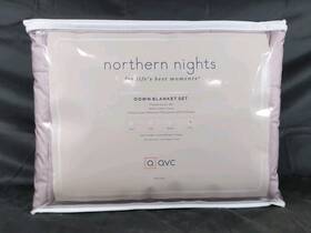 650fp Northern Nights Down Blanket Shadow Dot Cotton Set King -light Mocha Color