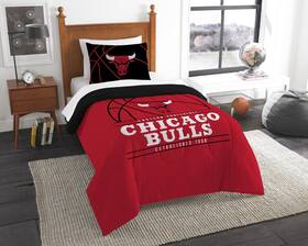 Northwest 087918915664 Nba Chicago Bulls Unisex-adult Comforter And Sham Set Twin Revers