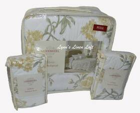 Nostalgia 028828369505 Home Juliette Floral Scalloped Full Bedspread Shams Set Cotton Blend