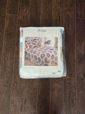 Nostalgia 754605208636 Vintage Yo Garden Glory Quilt Queen Size 88x90 New Cottagecore