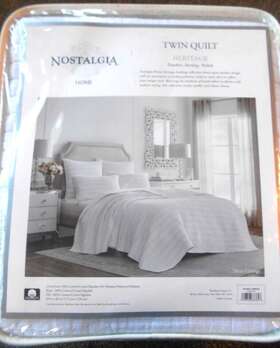 Nostalgia Home 028828383648 Silver Linings Heritage Twin Quilt 68 Inch X86 New In Package Cotton