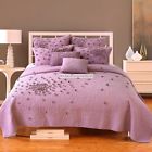 Nostalgia Home Petals Piece Full Queen Quilt Floral Plum Mauve