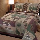 Nts-21496 Greenland Rustic Moose Quilt Set King Size Cabin 604227121496