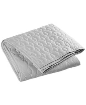 Oake 733003877811 Cotton Tencel Geometric Embroidered Full / Queen Quilt Light Gray Bedspread