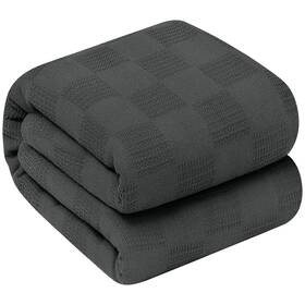 K0061 Oakias 100% Cotton Blanket - King Grey 350 Gsm 90 X 108 Inches Soft And Ther