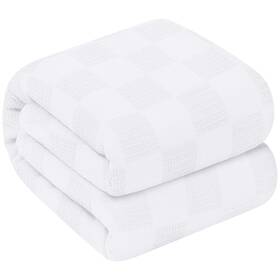 K0064 Oakias 100% Cotton Blanket King Size White 90 X 108 Inches 350
