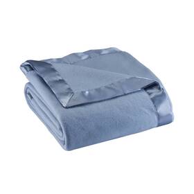 19404 Oakridge Satin Fleece Blanket Full/queen Twin Or King Size 100% Polyes