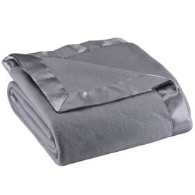 345224-bc00439732 Oakridge Satin Fleece Blanket Full/queen Twin Or King Size 100% Polyes