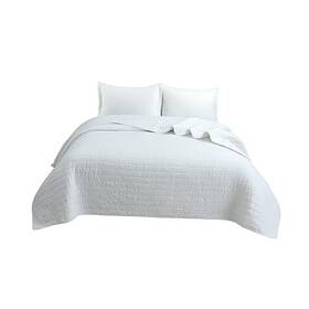 X106 Ocean Home Fashion Inc 850050982111 3-piece 100% Cotton Oversized Bedspread Set Coverlet Queen 100 Inch White