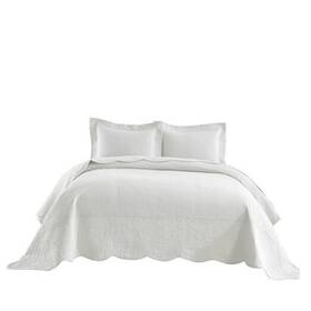 X106 Ocean Home Fashion Inc Tg71 3-piece Elegantly Embroidered 100% Cotton Queen 100 Inch Tg Soft White
