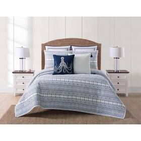 Qs2358txl-2300 Oceanfront Resort Reef Blue Twin Xl Quilt Set