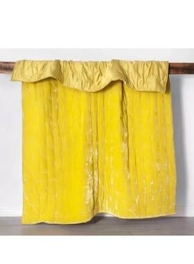 060152988 Opalhouse Full/queen Velvet Tufted Stitch Quilt Citron Yellow New Htf