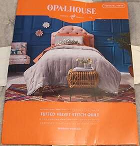 060153447 Opalhouse Tufted Velvet Stitch Quilt Twin Color Gray